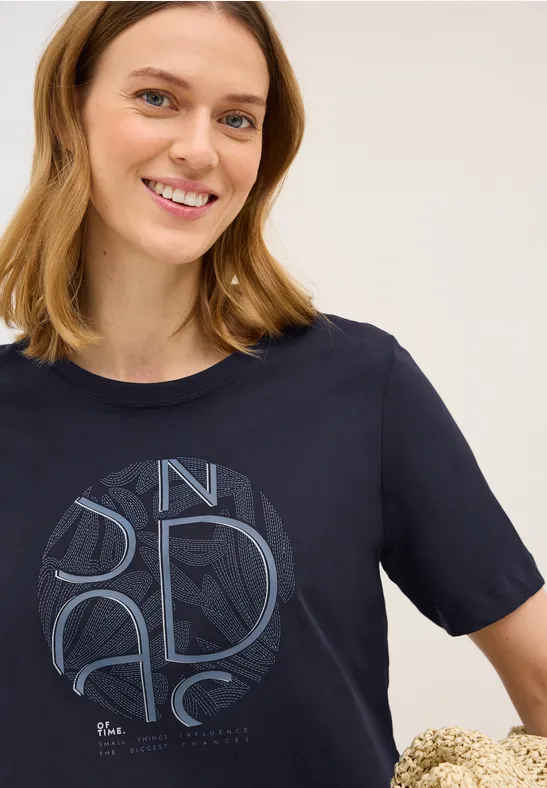 T-Shirt mit Artwork urban dark blue