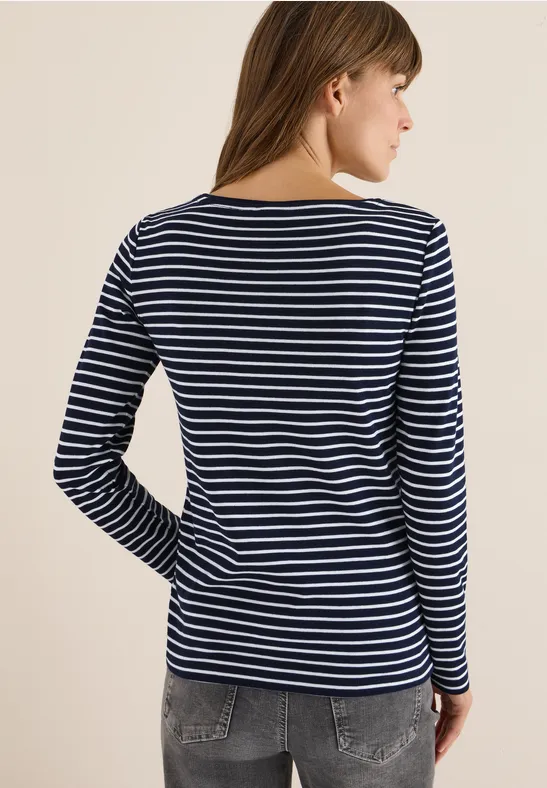 Gestreiftes Shirt vanilla white