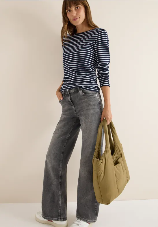 Gestreiftes Shirt vanilla white