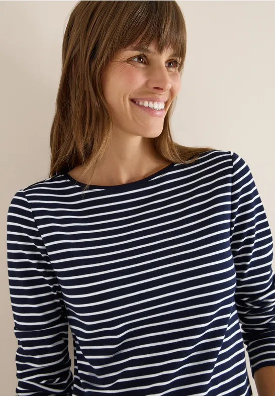 Gestreiftes Shirt vanilla white