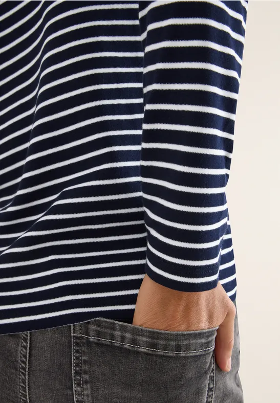 Gestreiftes Shirt vanilla white