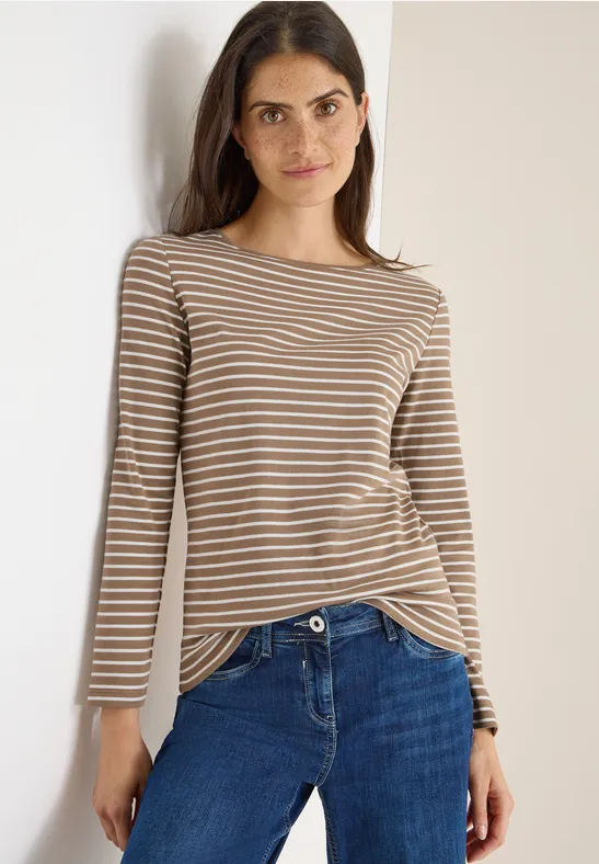 T-shirt à rayures natural taupe