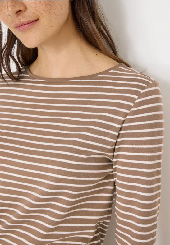 T-shirt à rayures natural taupe