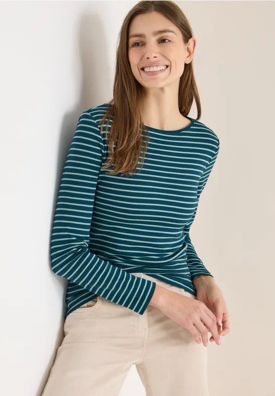 Gestreiftes Shirt dark sea green