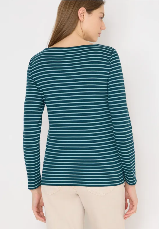 Gestreiftes Shirt dark sea green