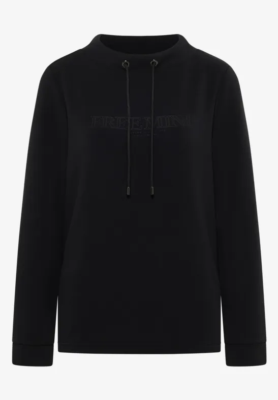 Shirt mit Stickerei Black