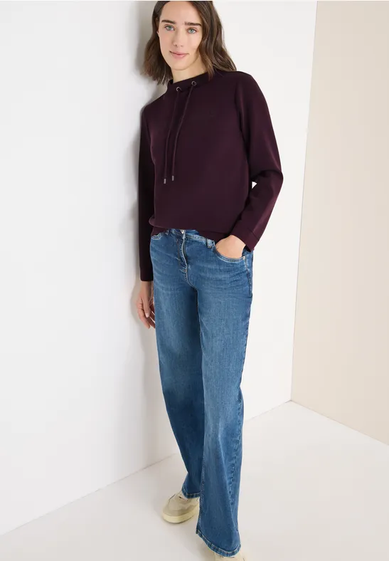 Shirt mit Stickerei eggplant red