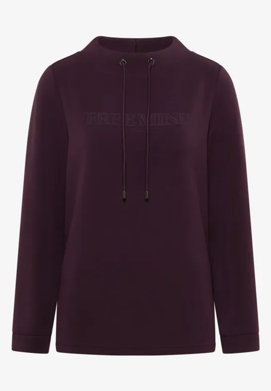 Shirt mit Stickerei eggplant red