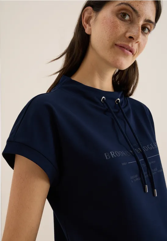 Funnel Neck T-Shirt urban dark blue