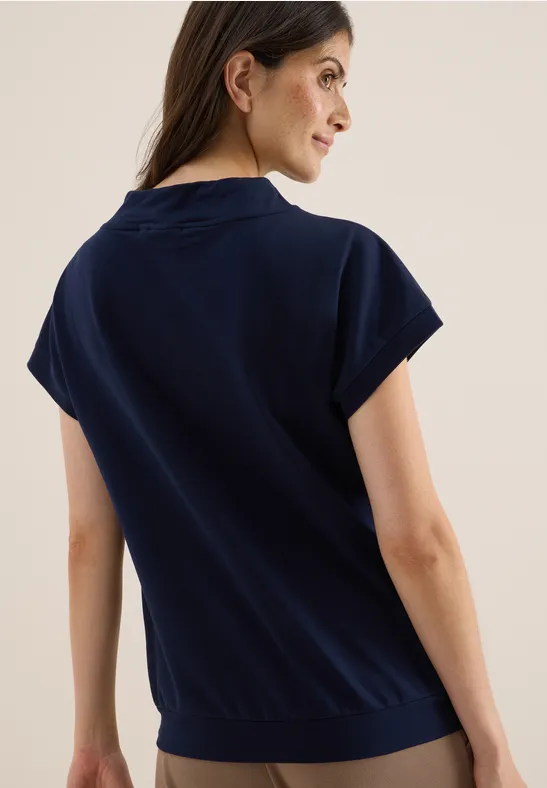 Funnel Neck T-Shirt urban dark blue