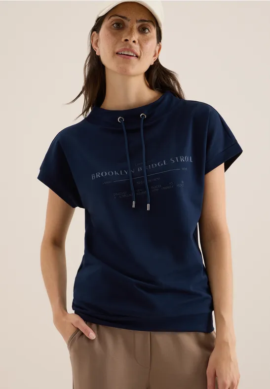 Funnel Neck T-Shirt urban dark blue