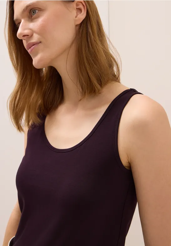 Langes Basic Top eggplant red