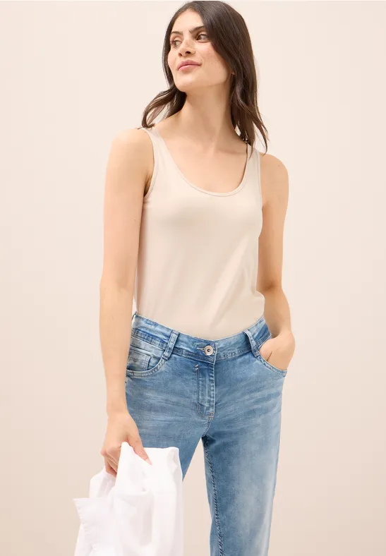 Langes Basic Top oat milk beige