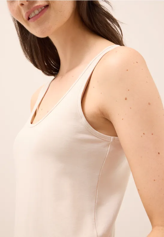 Langes Basic Top oat milk beige
