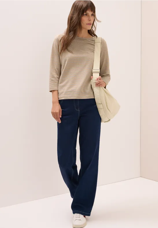 Gestreiftes Shirt natural taupe