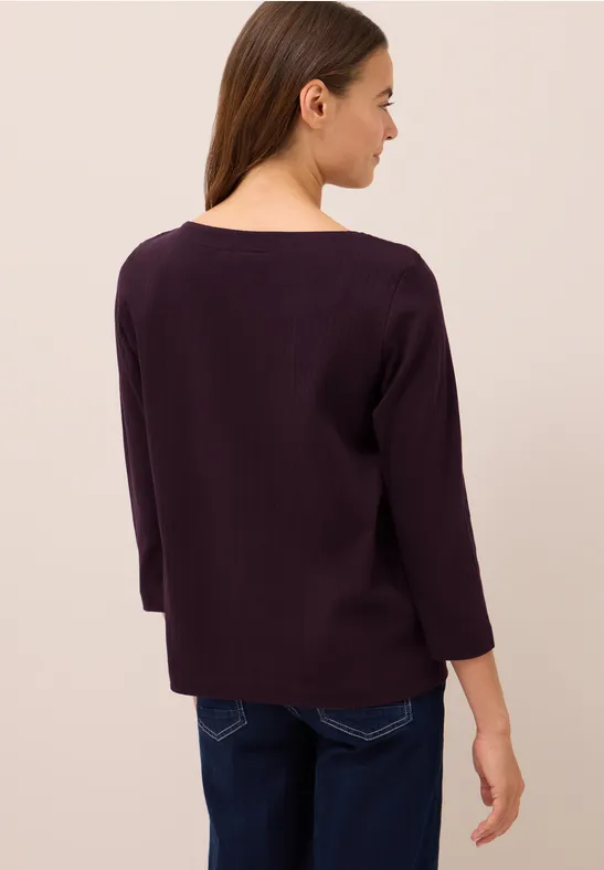 T-shirt basique à côtes eggplant red