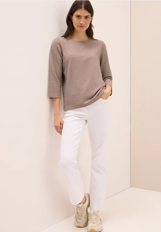 T-shirt structuré Two Tone natural taupe