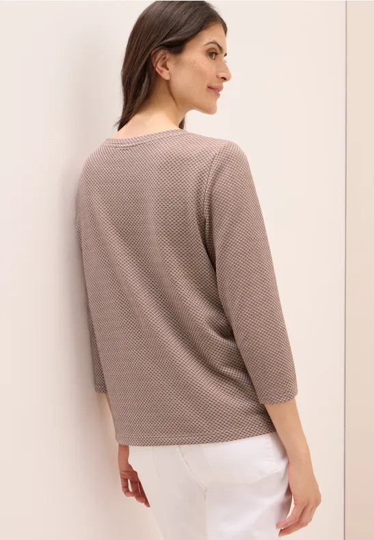 T-shirt structuré Two Tone natural taupe