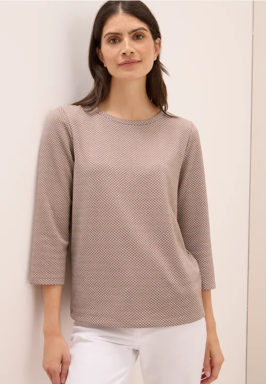 T-shirt structuré Two Tone natural taupe