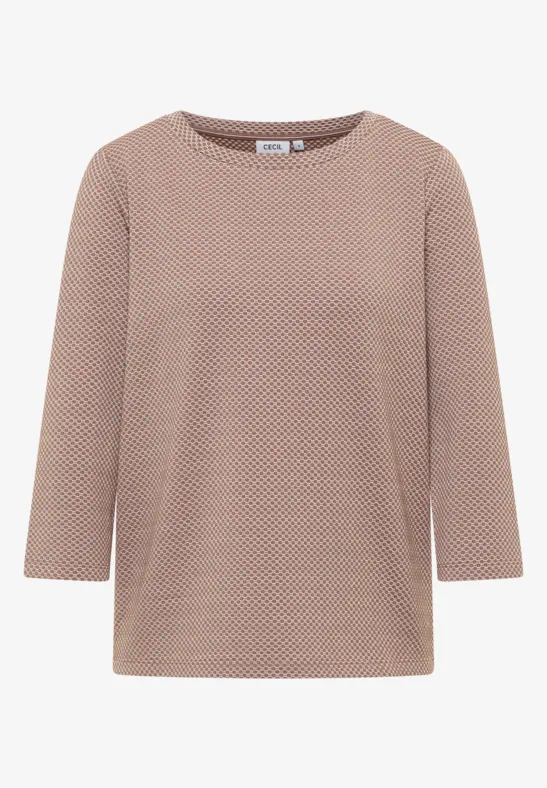 T-shirt structuré Two Tone natural taupe