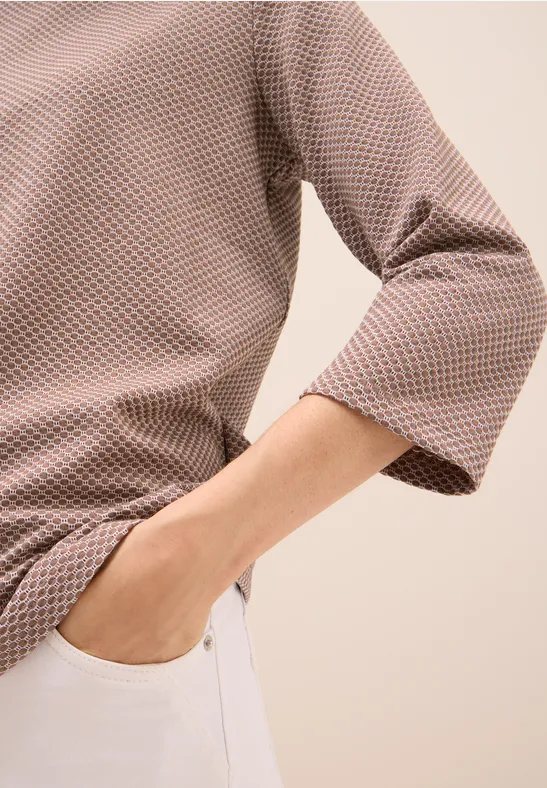 T-shirt structuré Two Tone natural taupe