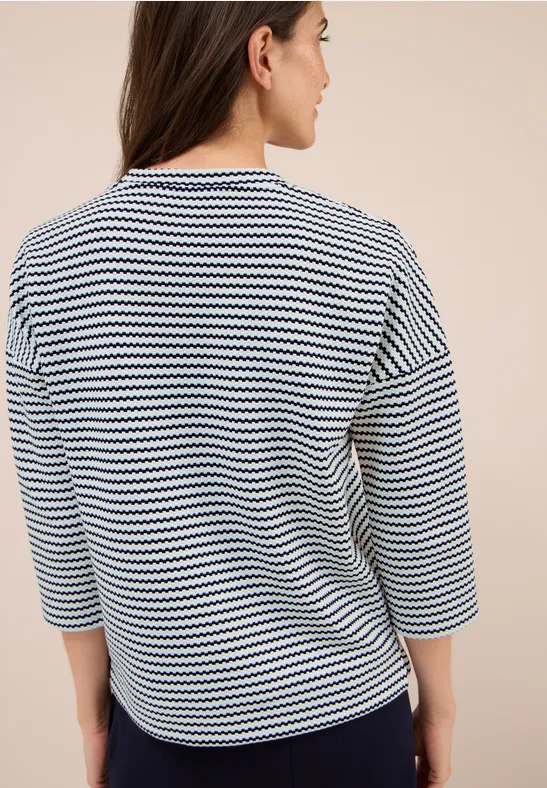 Gestreiftes Strukturshirt urban dark blue