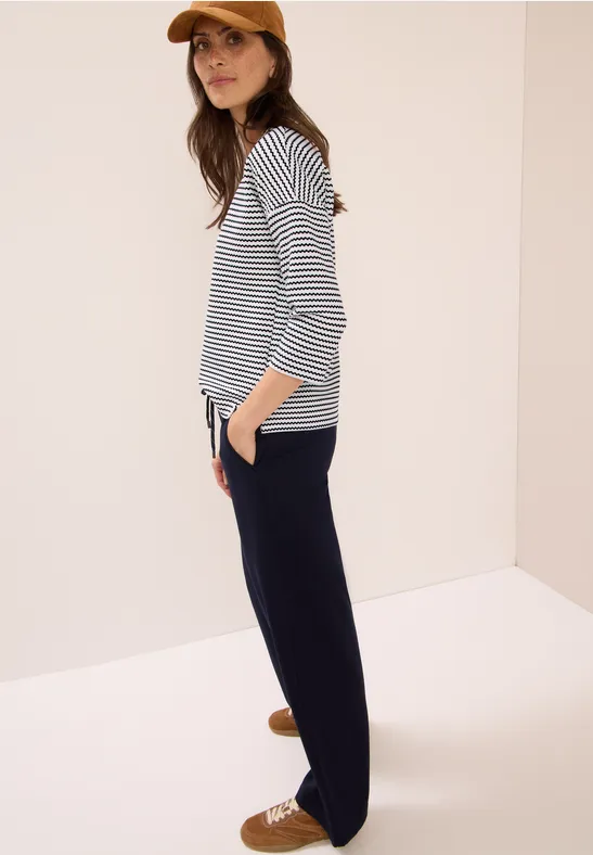 Gestreiftes Strukturshirt urban dark blue