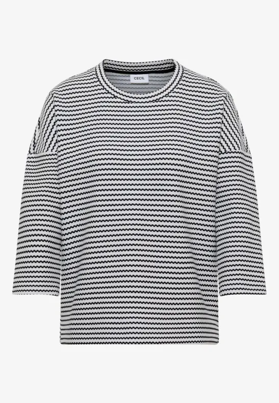 Gestreiftes Strukturshirt urban dark blue