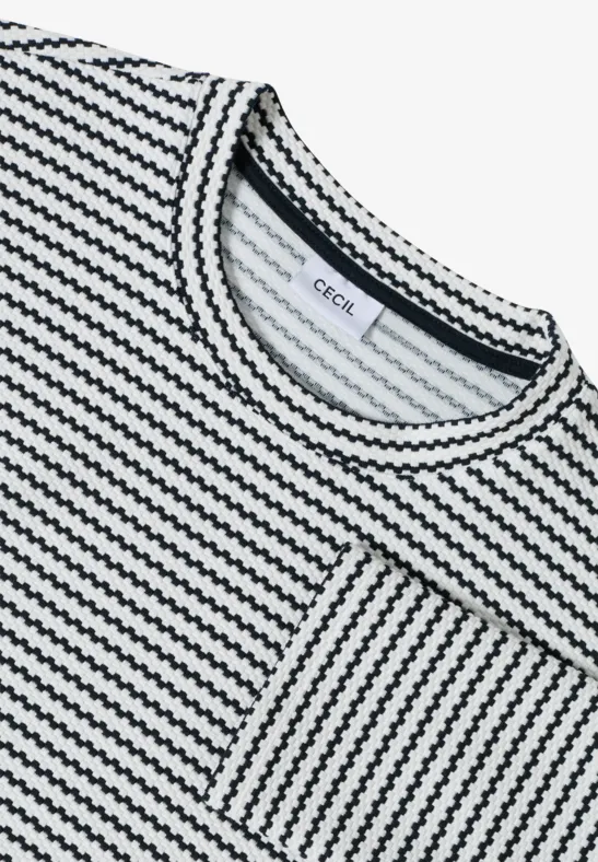 Gestreiftes Strukturshirt urban dark blue