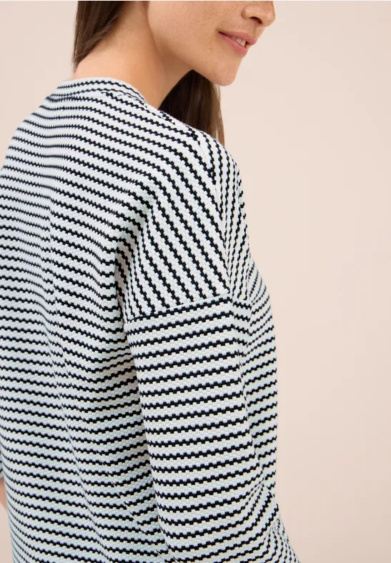 Gestreiftes Strukturshirt urban dark blue