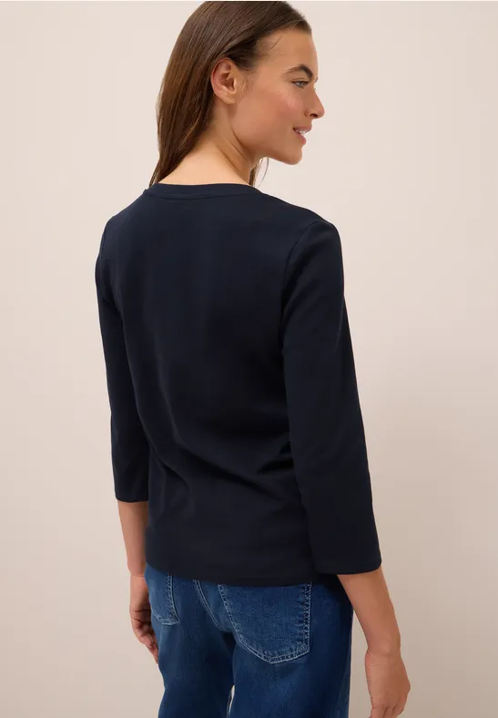 Basic V-Neck Shirt urban dark blue