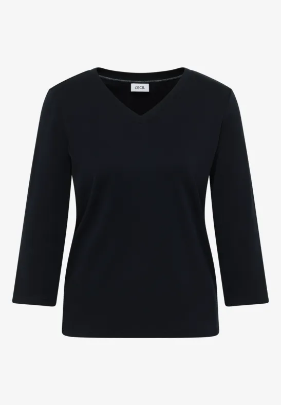 Basic V-Neck Shirt urban dark blue