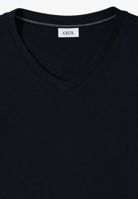 Basic V-Neck Shirt urban dark blue