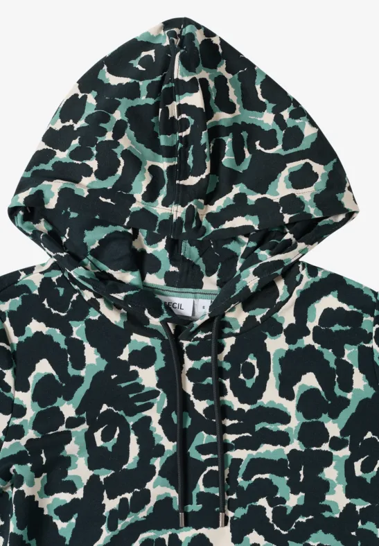 Sweat à capuche à motifs ink green