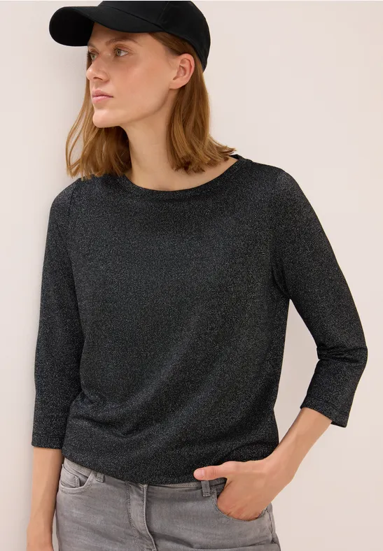 Shirt mit Glitzerdetails Black