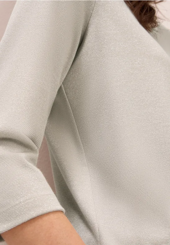 Shirt mit Glitzerdetails oat milk beige
