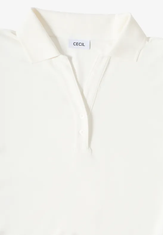 Koszulka Polo z guzikami vanilla white