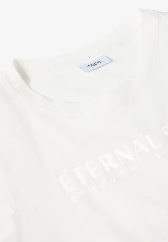 T-Shirt mit Wording Artwork vanilla white