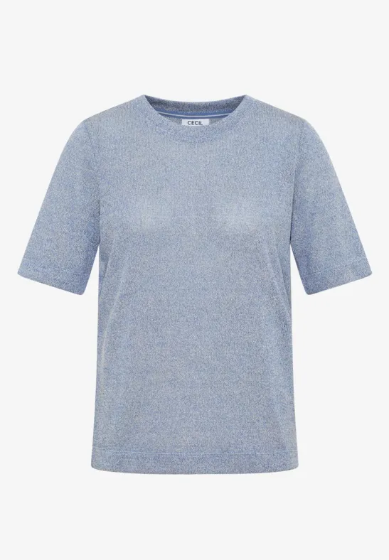 Leichtes Strick-Look T-Shirt light sky blue