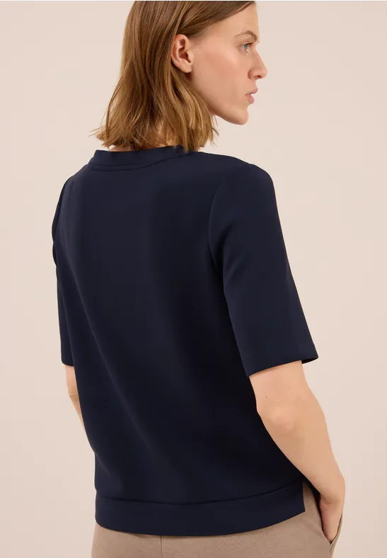Softes Cupro Touch T-Shirt urban dark blue