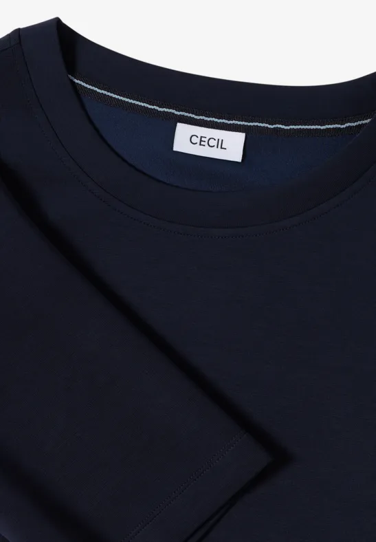 Softes Cupro Touch T-Shirt urban dark blue