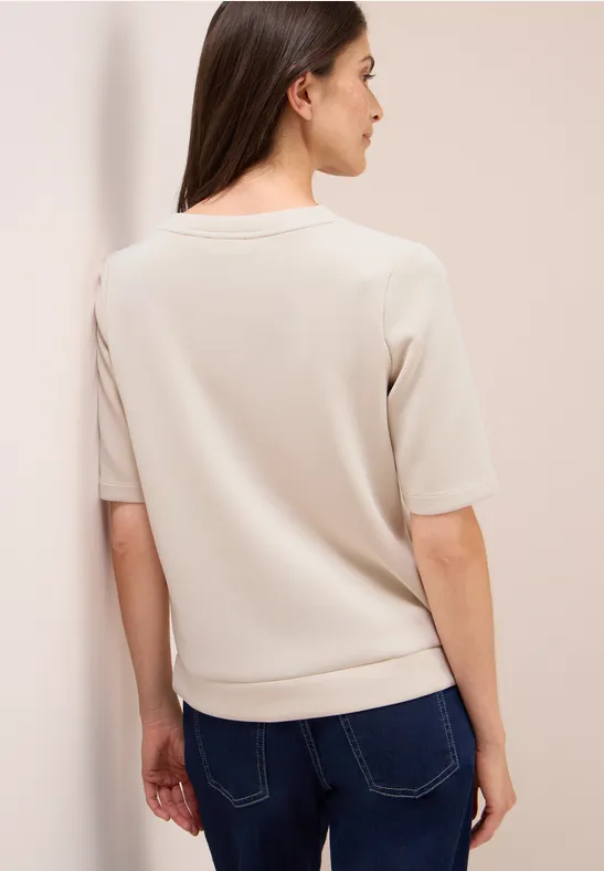 Softes Cupro Touch T-Shirt oat milk beige