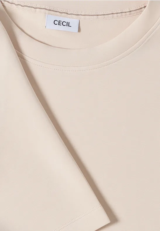 Softes Cupro Touch T-Shirt oat milk beige