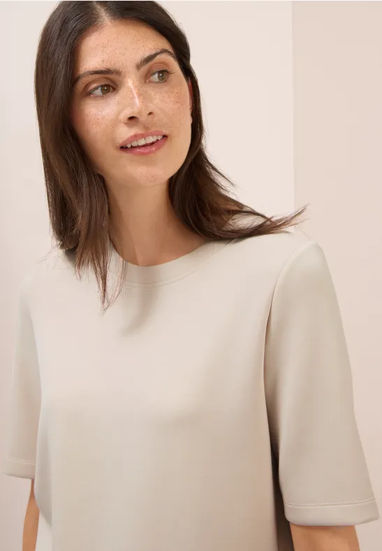 Softes Cupro Touch T-Shirt oat milk beige