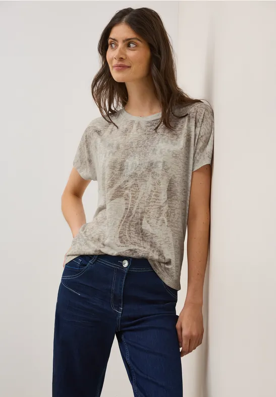 Ausbrenner Wording Shirt natural taupe