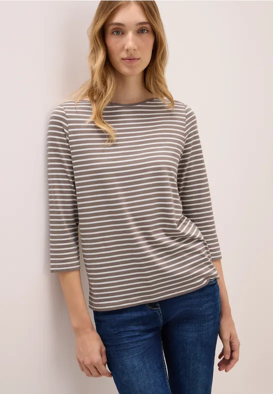 Gestreiftes Shirt cocoa taupe