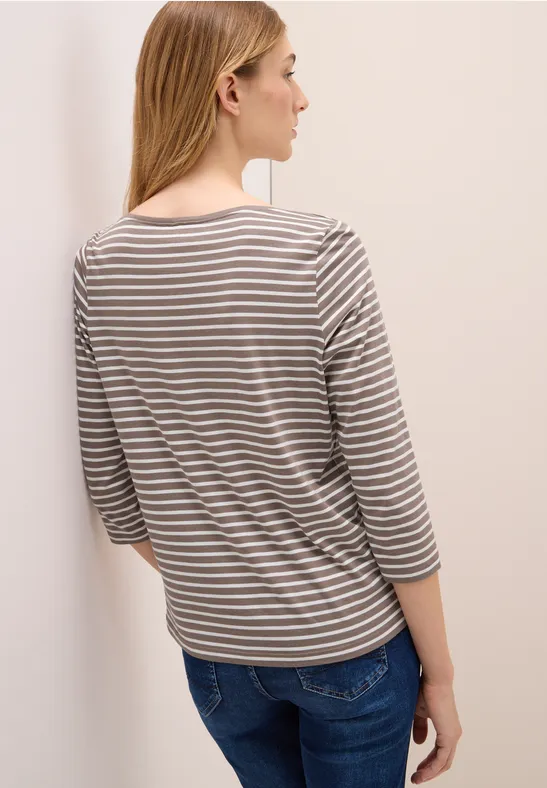 Gestreiftes Shirt cocoa taupe