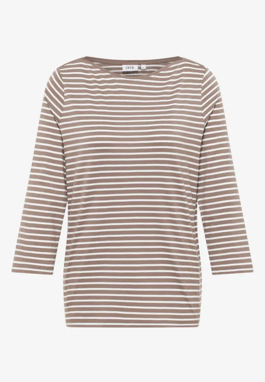 Gestreiftes Shirt cocoa taupe