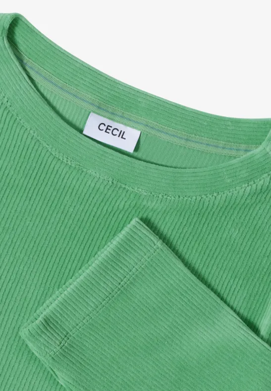 Cordshirt in Unifarbe fennel green