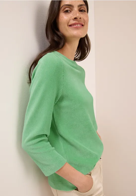 Cordshirt in Unifarbe fennel green